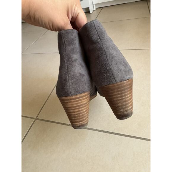 Dr Scholls Women Boots Size 8 Gray Suede Ankle Bootie Lace Up Wedge Shoes - Picture 5 of 7
